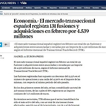 El mercado transaccional espaol registra 131 fusiones y adquisiciones en febrero por 4.539 millones